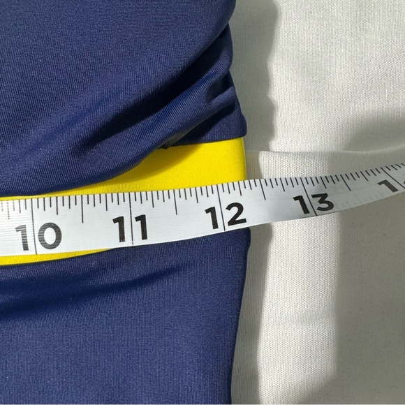 Tommy Hilfiger One Piece Bathing Suit Navy Blue with Yellow Stripe Size 8 - Picture 4 of 12